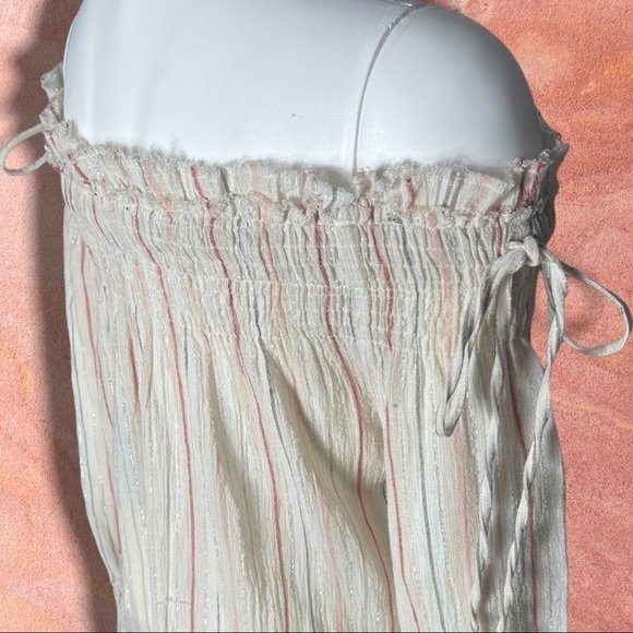 𝅺love Sam Smocked Off the Shoulder with Tassels Boho Top Size Extra Small - Picture 8 of 15